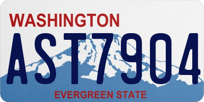 WA license plate AST7904