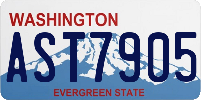 WA license plate AST7905