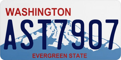 WA license plate AST7907