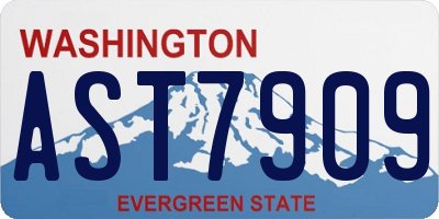 WA license plate AST7909