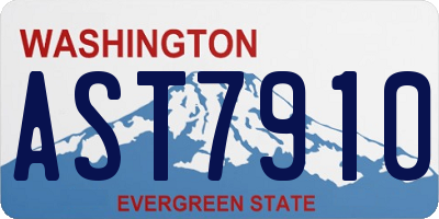 WA license plate AST7910