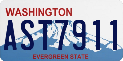 WA license plate AST7911