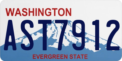 WA license plate AST7912