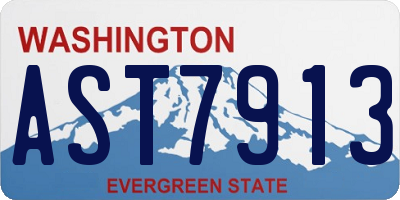 WA license plate AST7913
