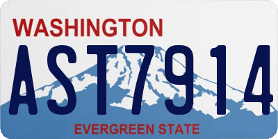 WA license plate AST7914