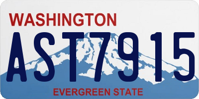 WA license plate AST7915