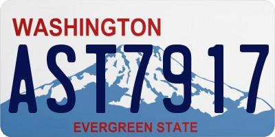 WA license plate AST7917