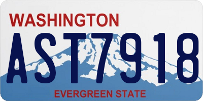 WA license plate AST7918