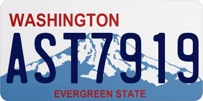 WA license plate AST7919