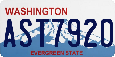 WA license plate AST7920