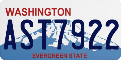 WA license plate AST7922