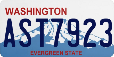 WA license plate AST7923