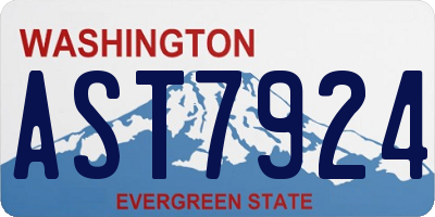WA license plate AST7924