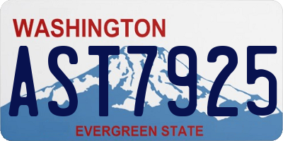 WA license plate AST7925