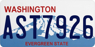 WA license plate AST7926