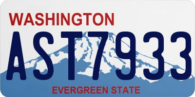 WA license plate AST7933