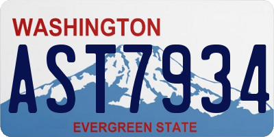 WA license plate AST7934