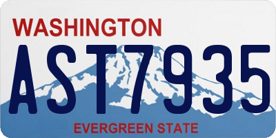WA license plate AST7935