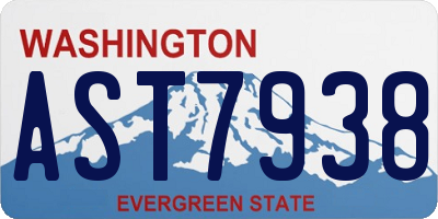 WA license plate AST7938