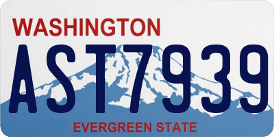 WA license plate AST7939