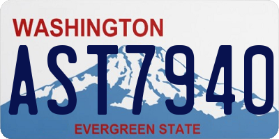 WA license plate AST7940