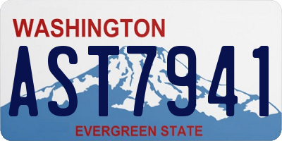 WA license plate AST7941