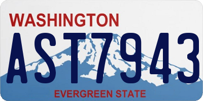 WA license plate AST7943