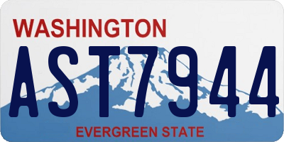 WA license plate AST7944