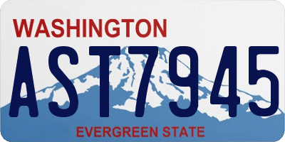 WA license plate AST7945