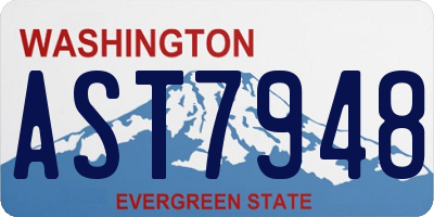WA license plate AST7948