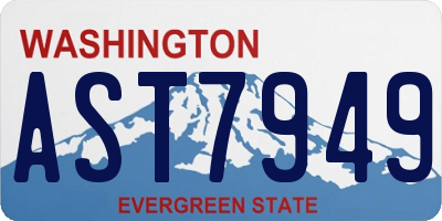WA license plate AST7949