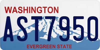 WA license plate AST7950