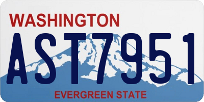 WA license plate AST7951