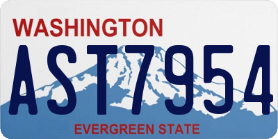 WA license plate AST7954