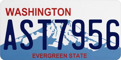 WA license plate AST7956