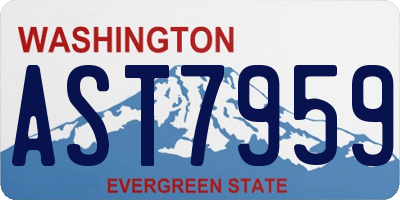 WA license plate AST7959