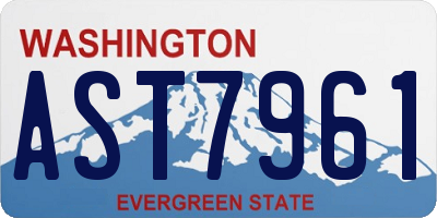 WA license plate AST7961