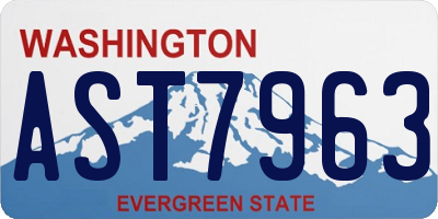 WA license plate AST7963