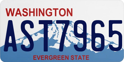 WA license plate AST7965