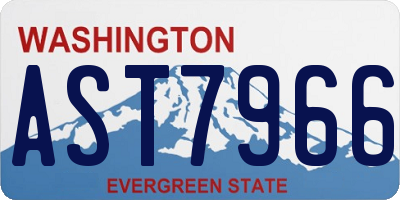 WA license plate AST7966