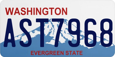 WA license plate AST7968