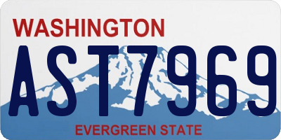 WA license plate AST7969