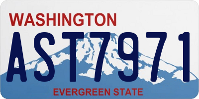 WA license plate AST7971