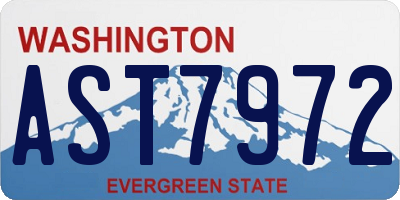 WA license plate AST7972