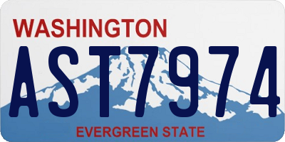 WA license plate AST7974