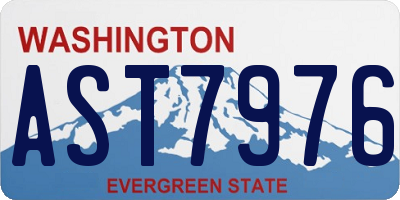 WA license plate AST7976