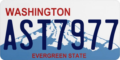 WA license plate AST7977