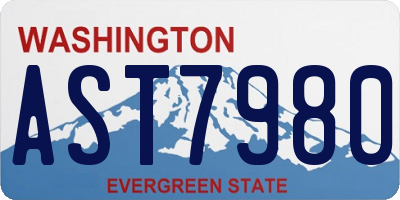 WA license plate AST7980