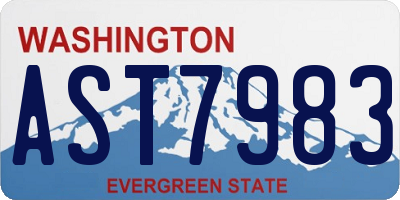 WA license plate AST7983