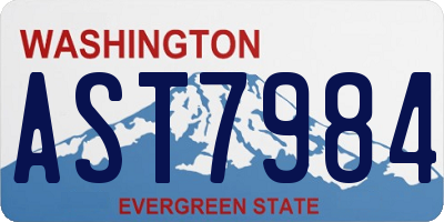WA license plate AST7984